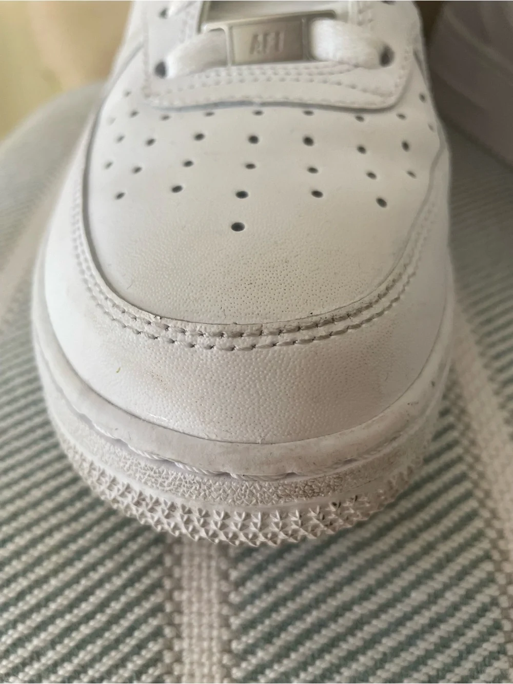 Nike Air Force 1 All-White High-Top Strap Sneakers